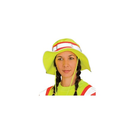 Pip HI-VIS RANGER HAT, ANSI FABRICAND REFLECTIVE, DRAWSTRING, LY, PK 50 350-RANGER